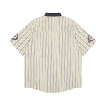 復古豎條紋短袖襯衫