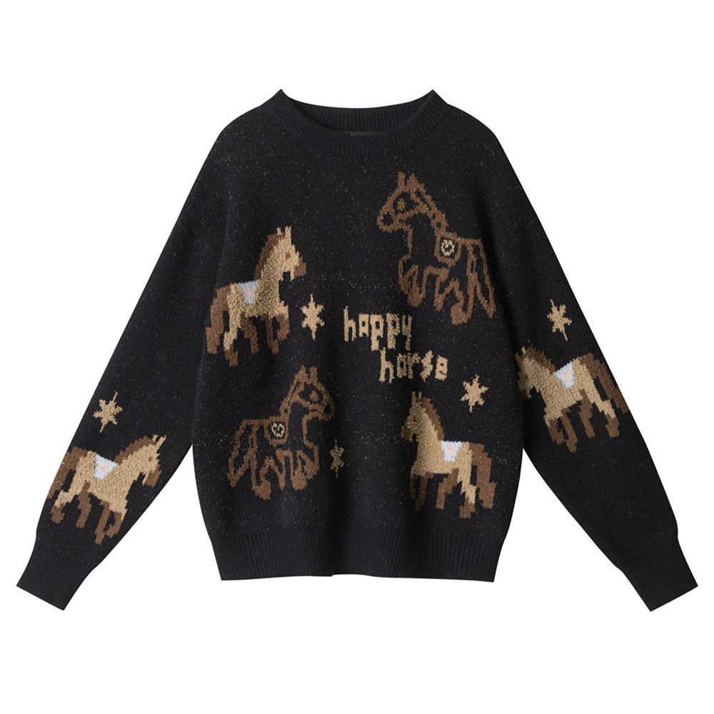 Crew neck knit sweater