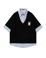 Faux two-piece polo shirt