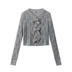 蝴蝶結長袖針織衫（女款）