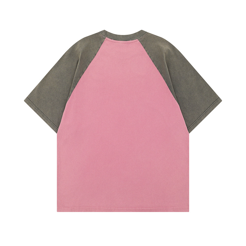 Contrast color mushroom short sleeves