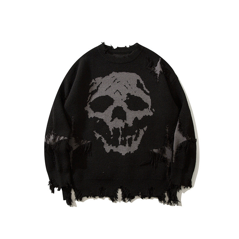 skull crew neck sweater