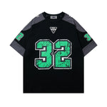 Contrast color printed short sleeves