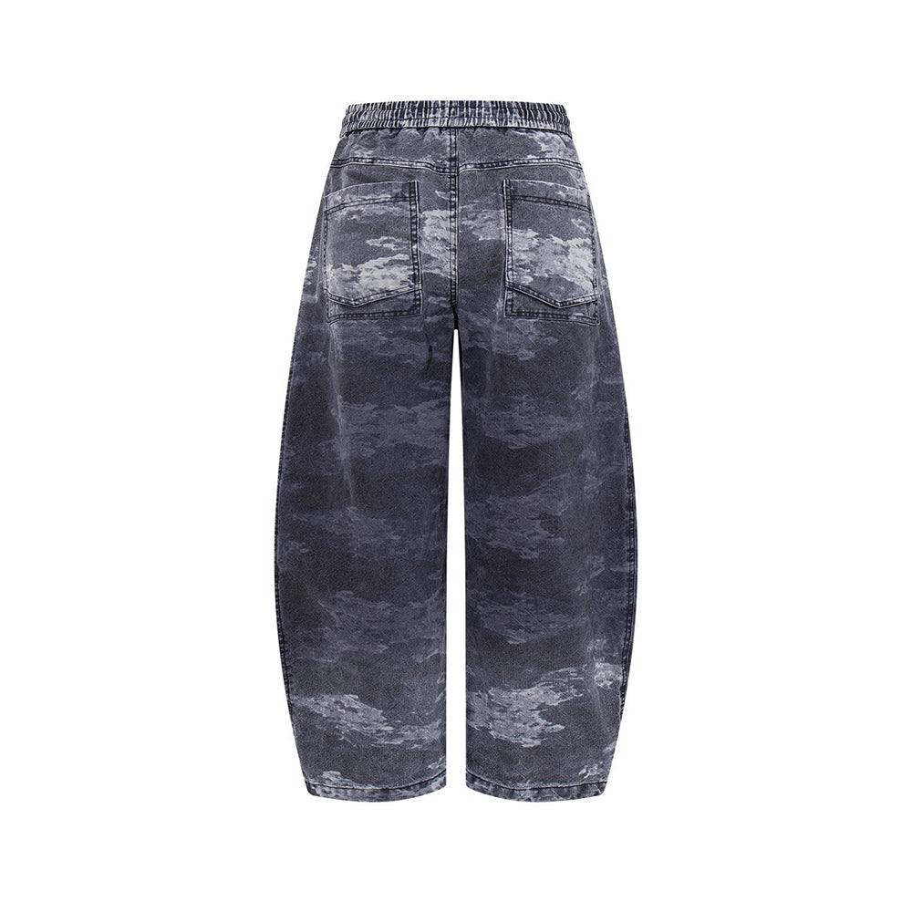 camouflage paneled overalls