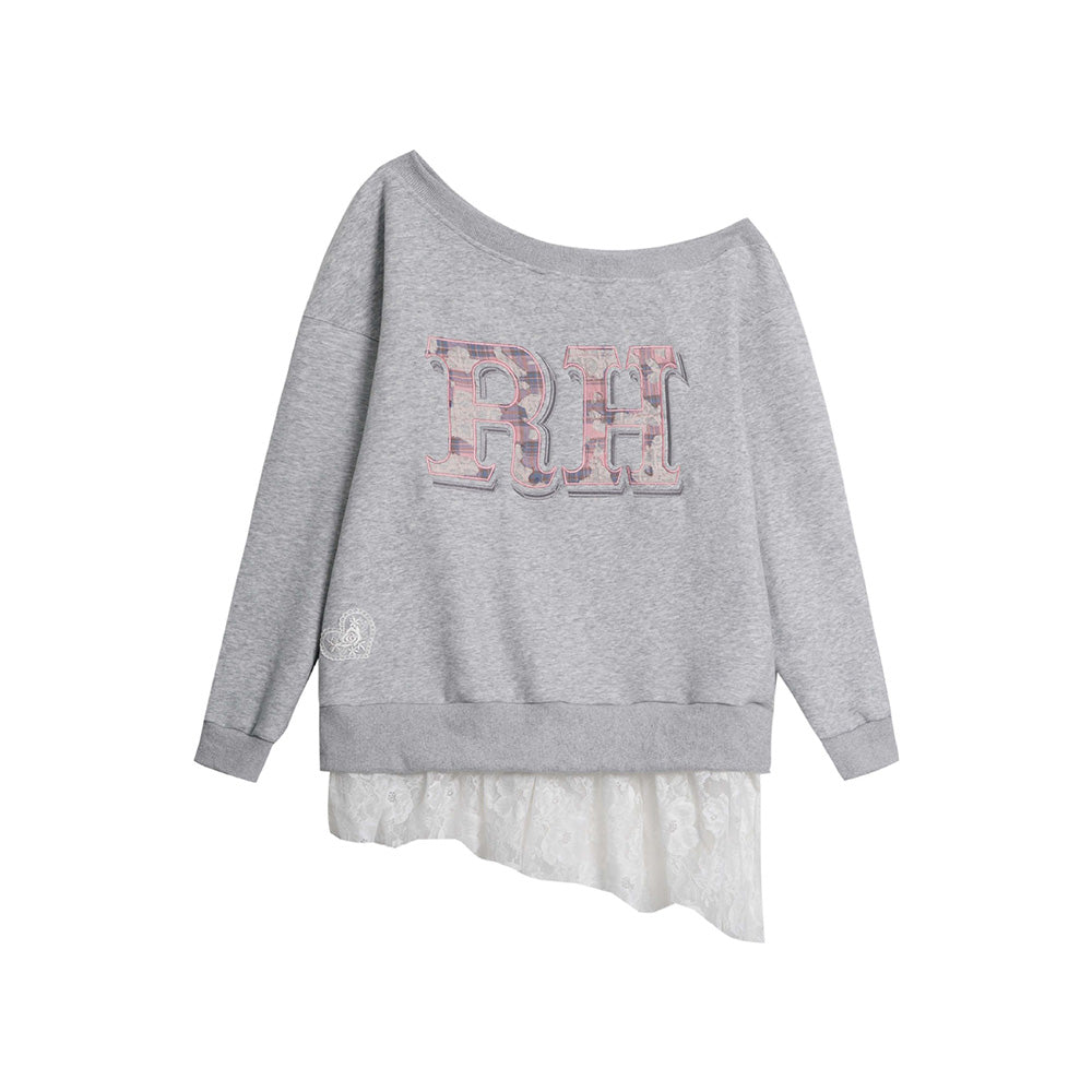 Retro off-shoulder sweatshirt