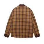Retro contrast plaid long sleeve shirt