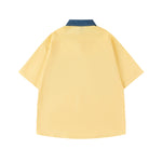 撞色拼接可愛短袖襯衫