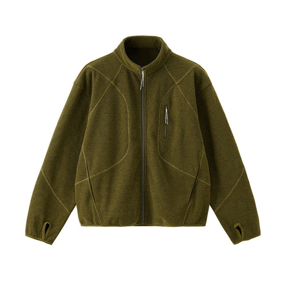 Stand Collar Zip-Up Sweatshirt Jacket