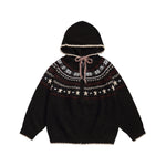 Hooded knit cardigan