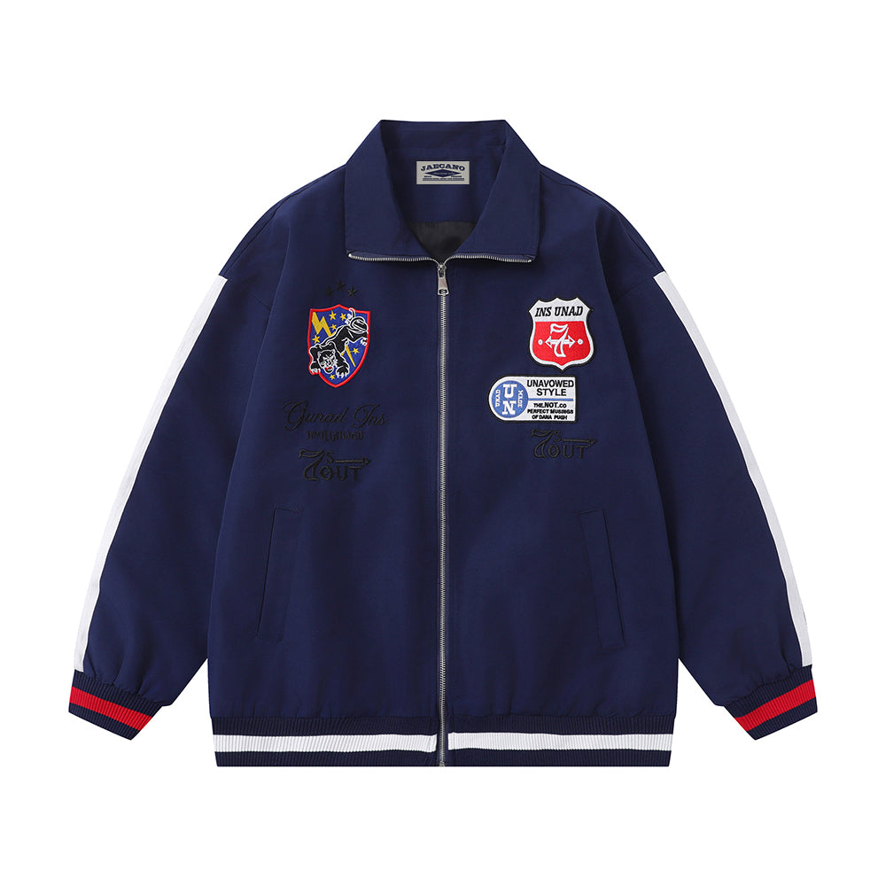 badge embroidered casual jacket