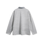 Retro letter lapel striped long sleeves