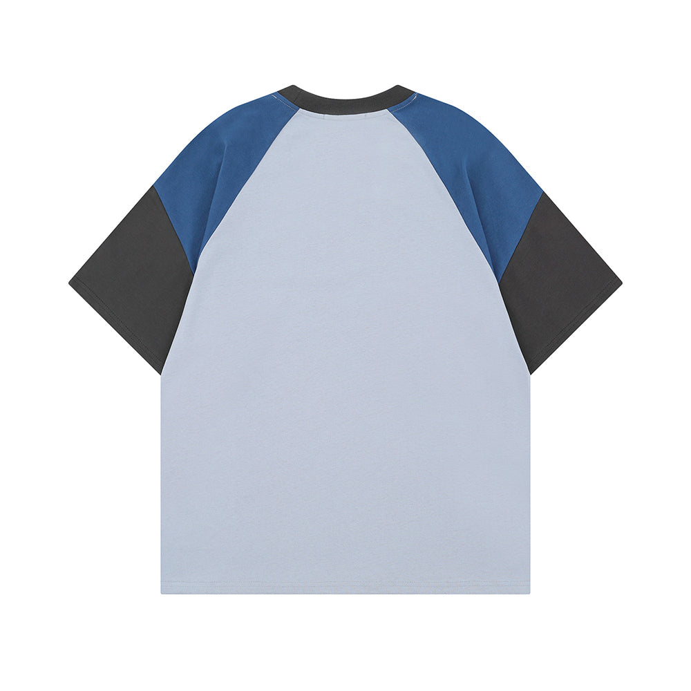 Retro contrast color couple short sleeves