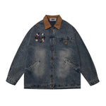 Retro contrast denim jacket