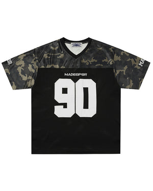 Camouflage patchwork short-sleeved shirt