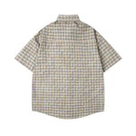 Small floral plaid short-sleeved shirt