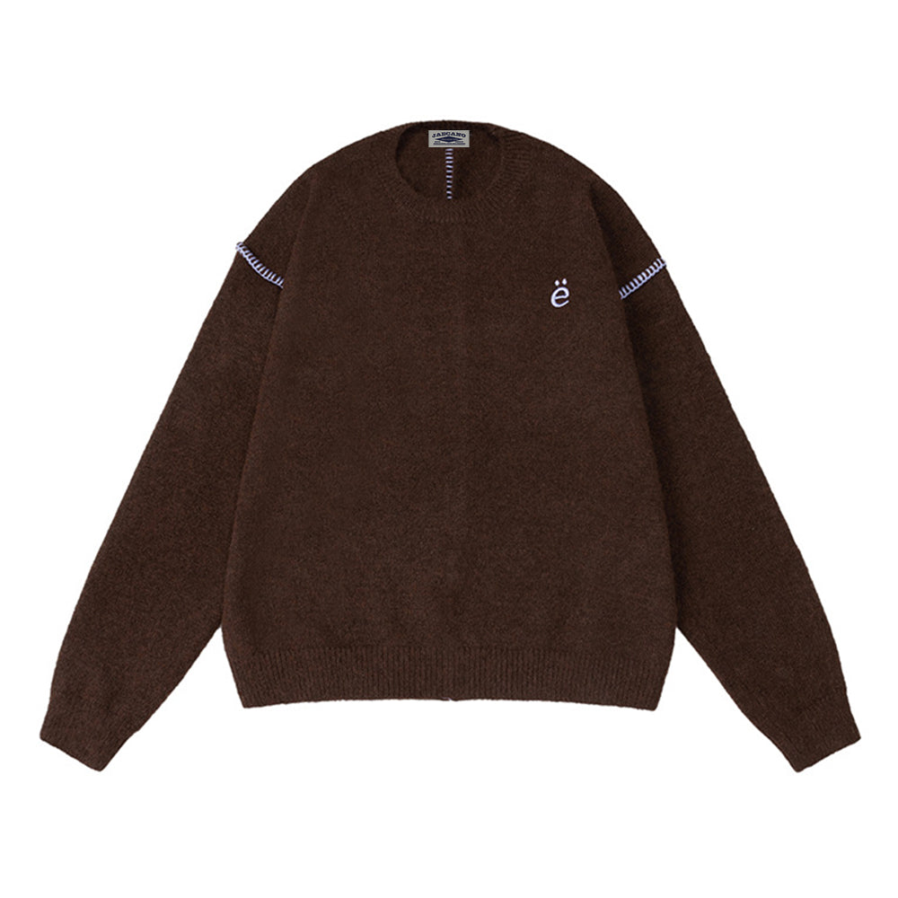 Retro crew neck casual sweater