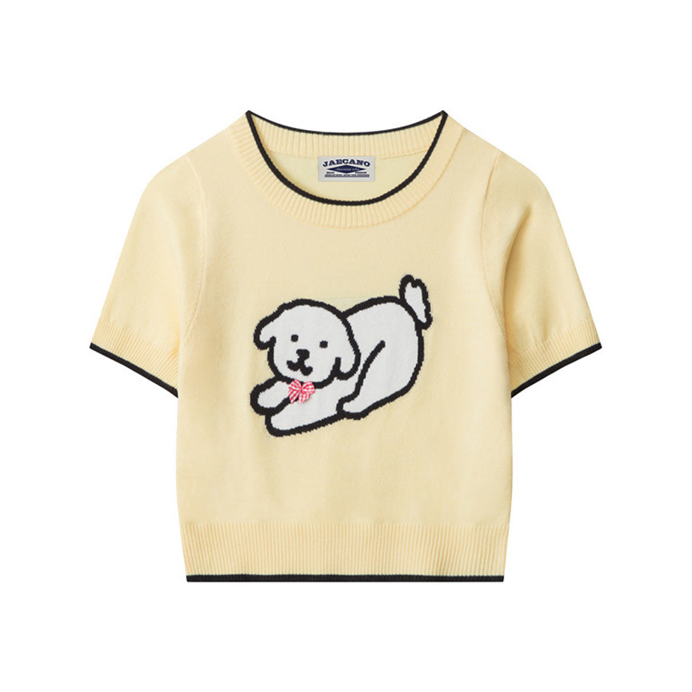 Puppy short sleeve crew neck