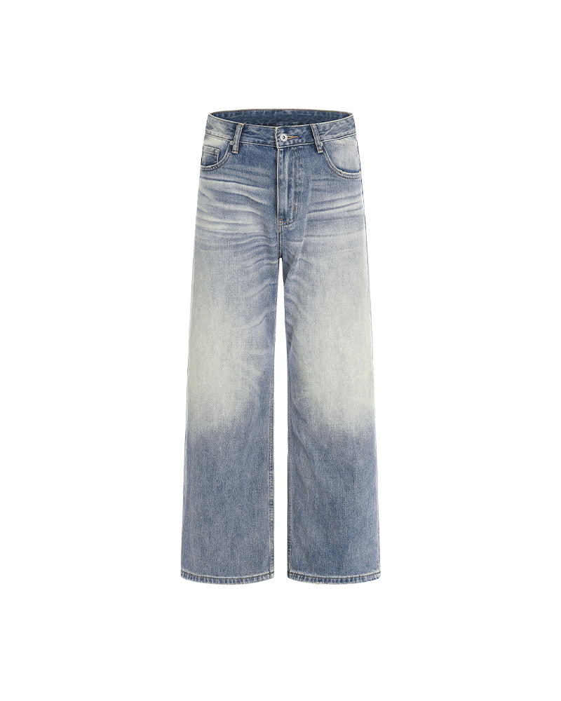 Retro washed denim jeans