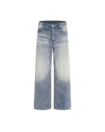 Retro washed denim jeans
