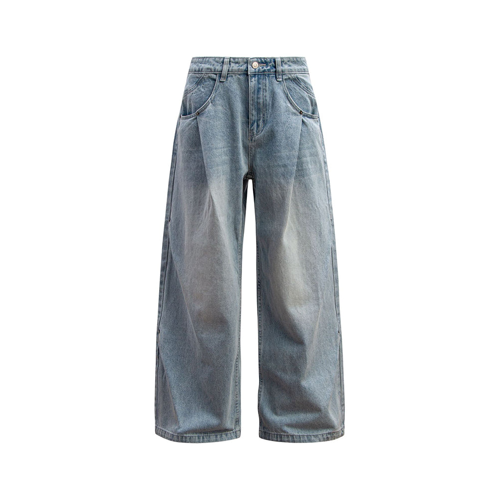 Heavy duty simple washed jeans