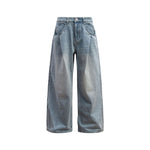 重工簡約水洗牛仔褲