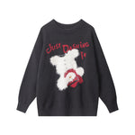 Retro crew neck knitted sweater