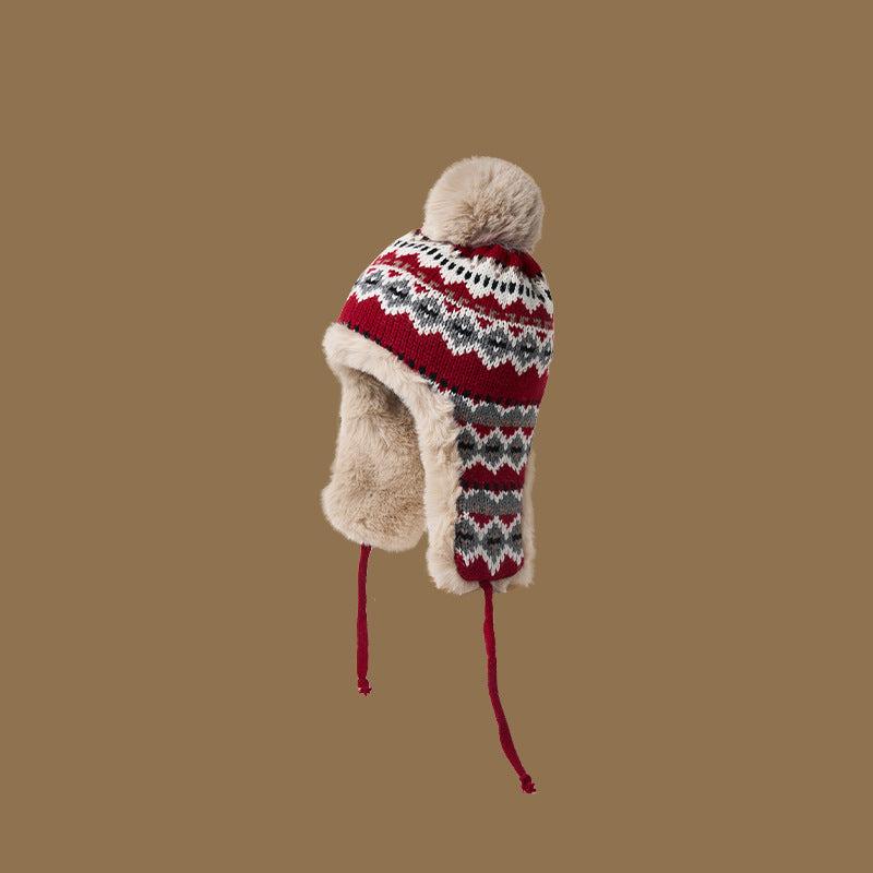 Retro warm plush hat