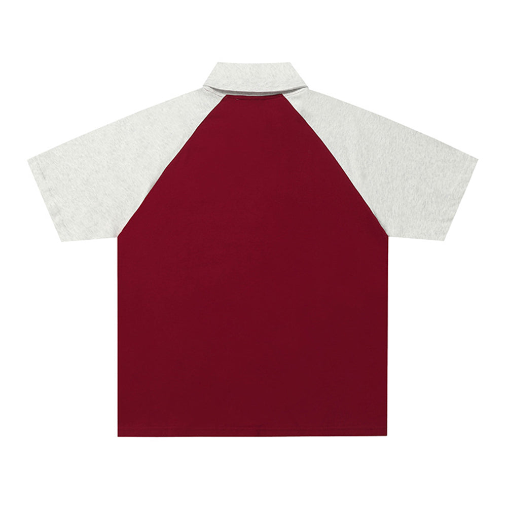 Retro contrast polo short sleeves