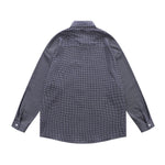 Embroidered plaid long-sleeved shirt