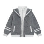 Retro fur patchwork cotton jacket