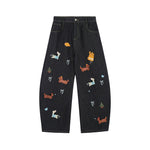 復古簡約水洗牛仔褲