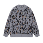復古豹紋開衫毛衣
