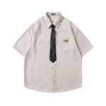 Striped short-sleeved shirt