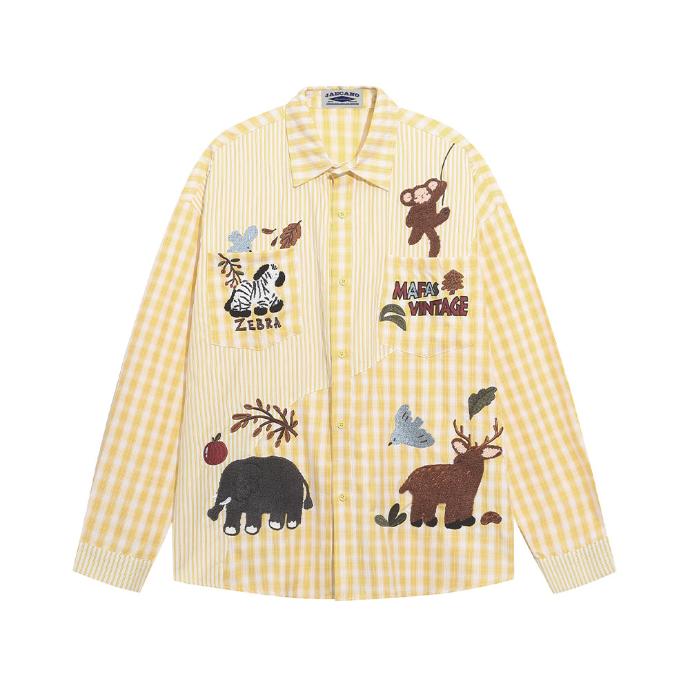Retro Fun Animal Long-Sleeved Shirt