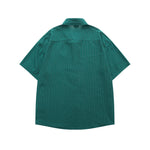 刺綉條紋短袖襯衫