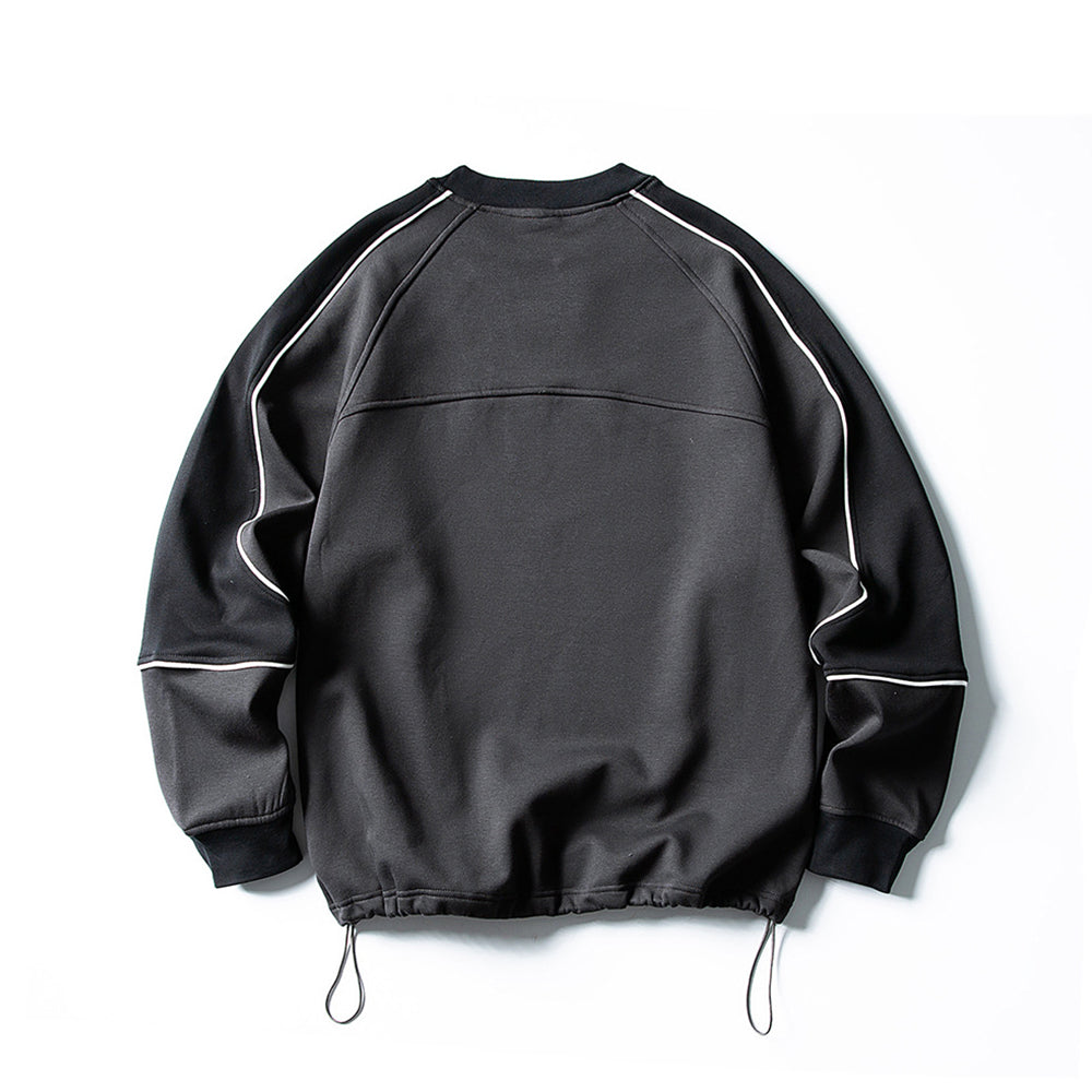 Color-blocked fleece-lined sweatshirt