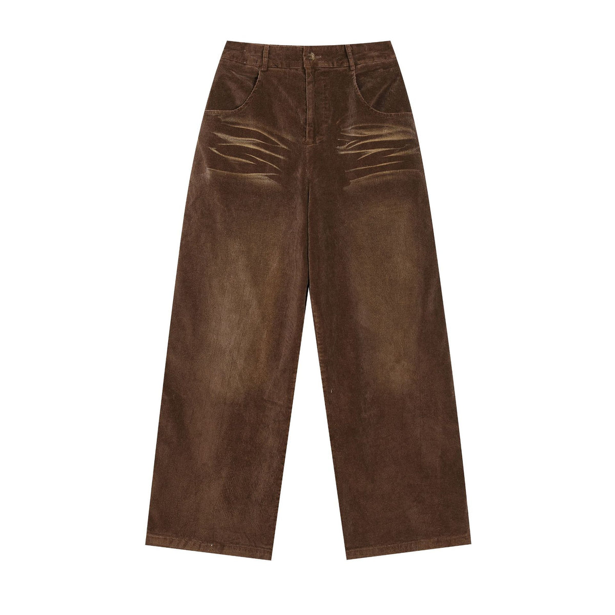 Retro corduroy straight-leg versatile wide-leg pants