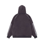 Distressed Star Hooded Sweatshirt Jacket