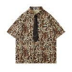 Vintage leopard print short sleeve shirt