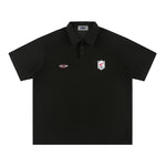 Retro solid color polo short sleeve