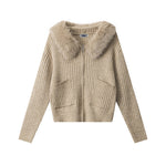 修身連帽針織衫外套（女款）