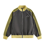 Retro sports style contrast color jacket