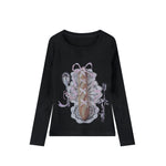 Retro cute embroidered long sleeves (women's style)