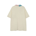 Colorblock lapel short sleeves