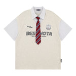 可拆卸領帶假兩件短袖