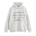 可愛刺綉蕾絲連帽衛衣