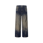 Heavy gradient denim trousers