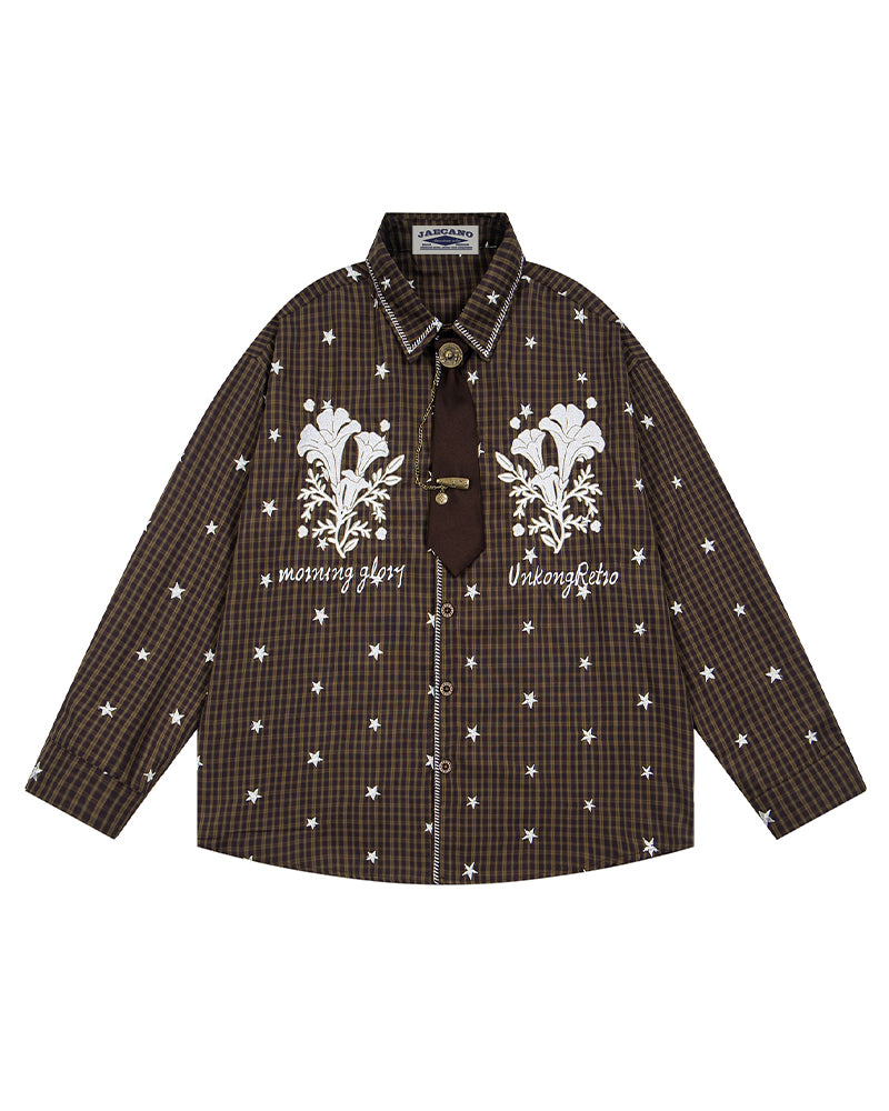 Star-patterned long-sleeved shirt