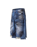 做舊破洞牛仔短褲