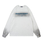 Retro washed printed crew neck sweatshirt